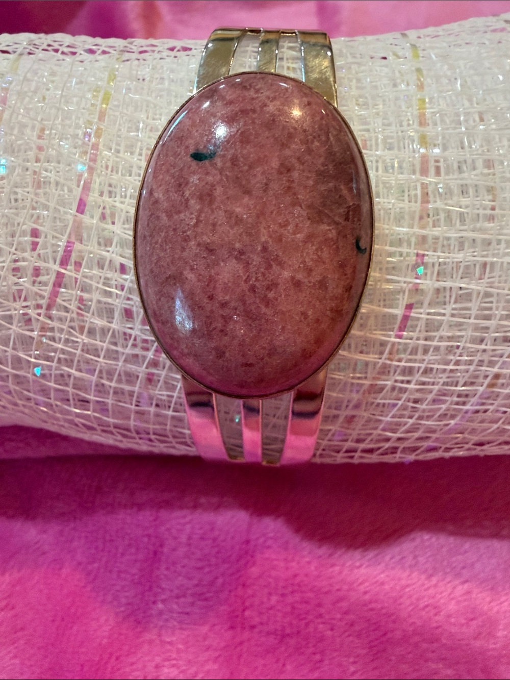 NWT Jay King Rhodonite Sterling Silver Cuff Bracelet-44 grams (229)